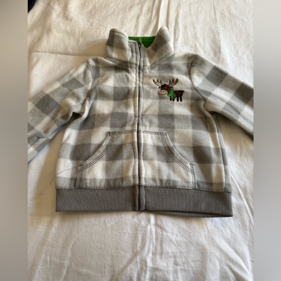 Carter's Other - Carter's Gray and White Zip-Up Hoodie